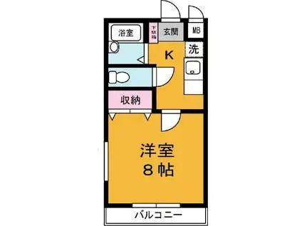 セレナーデ2(1K/2階)の間取り写真