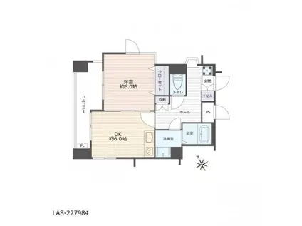 メゾン・ド・グロリエ(1DK/4階)の間取り写真