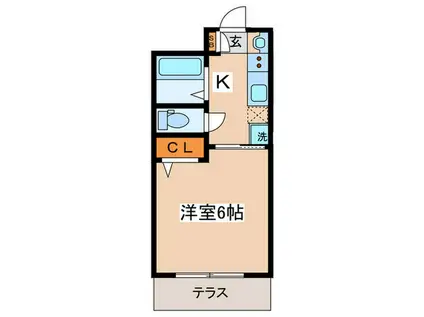 シャトレ天沼(1K/1階)の間取り写真