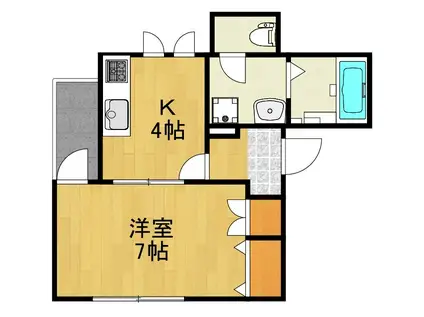 ヘーベルメゾン祇園町(1K/2階)の間取り写真