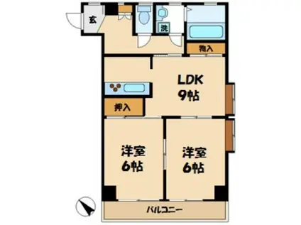 ロイヤルハイツ(2DK/3階)の間取り写真