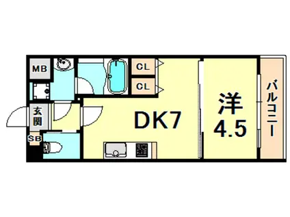 プレジオ西宮(1DK/3階)の間取り写真