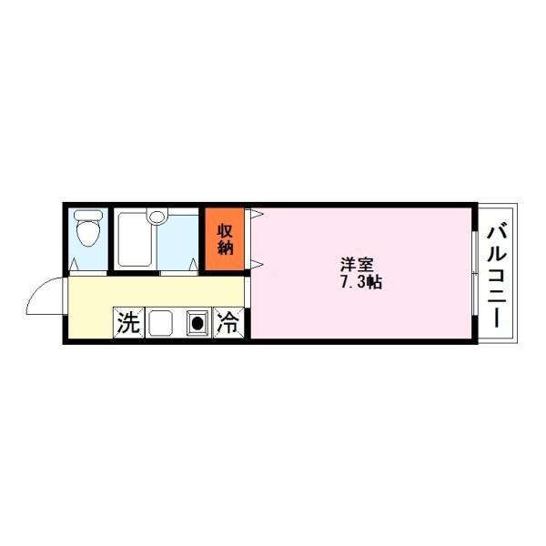 ハイツ玉川7(1K/2階)の間取り写真