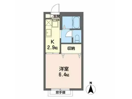 サクセス向陽(1K/1階)の間取り写真