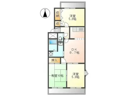 モアイーストVI(3DK/2階)の間取り写真