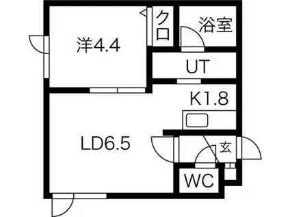 アークコート北27条II(1LDK/2階)の間取り写真