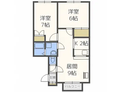 プレジデント栄通(2LDK/4階)の間取り写真