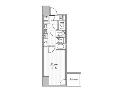グランアリュール大鳥居(1K/6階)の間取り写真