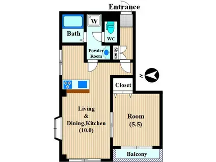 スカイタウンコジマ(1LDK/1階)の間取り写真