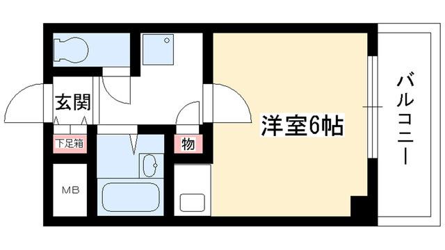 TOWNコスモス(1K/2階)の間取り写真