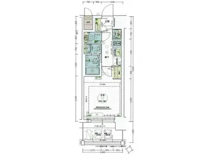 エステムコート難波サウスプレイスVIラグジー(1K/4階)の間取り写真