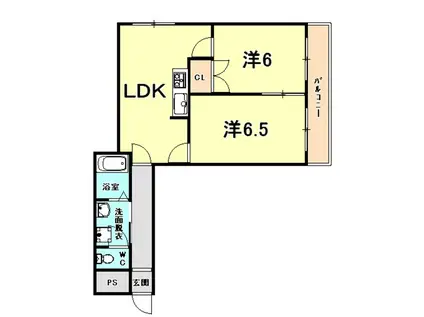 グリュックミリオンベル(2LDK/3階)の間取り写真