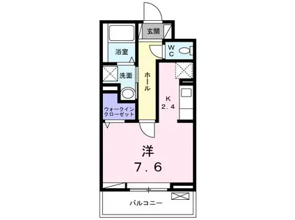 クレセント バレー(1K/2階)の間取り写真