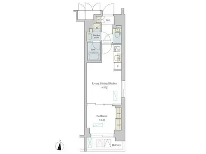 BRILLIA IST 渋谷本町 ブリリアイスト渋谷本町(1LDK/6階)の間取り写真