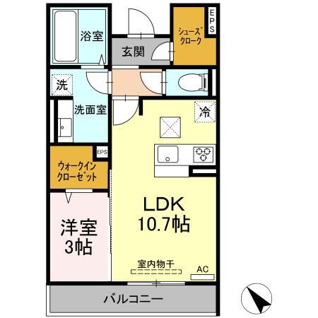 カサペペ(1LDK/1階)の間取り写真