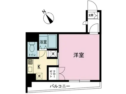 スカイコート九段下(1K/5階)の間取り写真