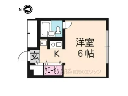 シャルマン小森(1K/4階)の間取り写真