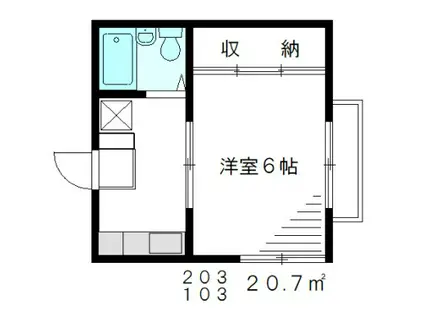 メゾンフェリオ(1K/1階)の間取り写真
