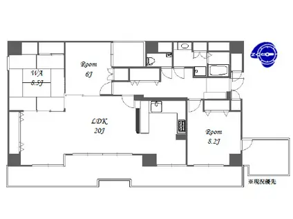 BELLEVOGUE 北堀江(3LDK/8階)の間取り写真