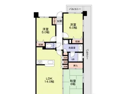 グランダジュール千葉みなと(3LDK/3階)の間取り写真