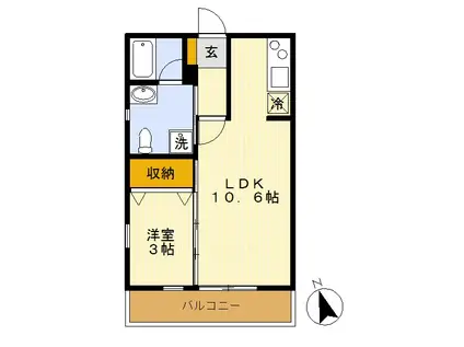 MAPLE HARBOUR(1LDK/2階)の間取り写真