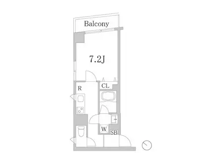 GRANDUO上野毛II(1K/2階)の間取り写真