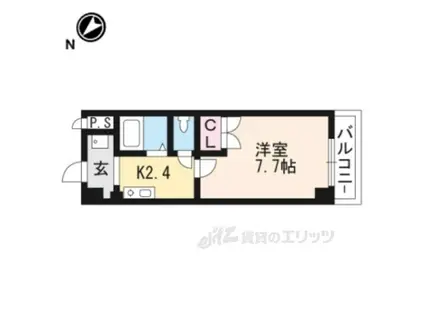 レイクヴュー堅田(1K/3階)の間取り写真