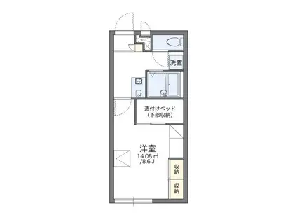 レオパレスエントラレ(1K/2階)の間取り写真