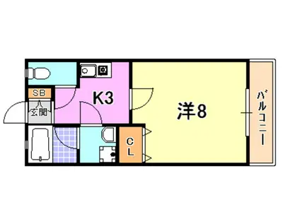 エッセンティア大倉山(1K/1階)の間取り写真