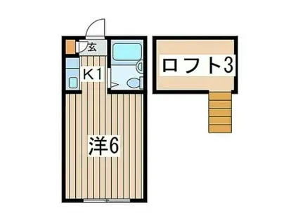 パレモア南林間(ワンルーム/2階)の間取り写真