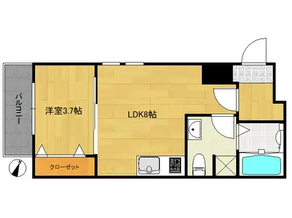 プレステージ井尻(1LDK/1階)の間取り写真