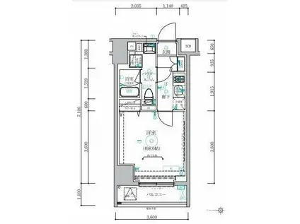 ベルシード蒲田II(1K/5階)の間取り写真