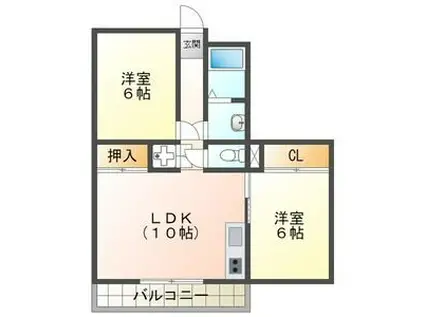 ルビーハイツ大森II(2LDK/2階)の間取り写真