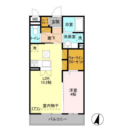 アリエッタ(1LDK/2階)の間取り写真