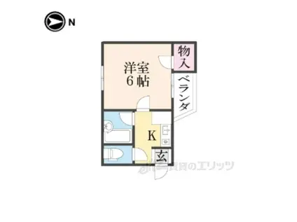 ラ・メール3(ワンルーム/2階)の間取り写真