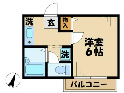 ジュネス1(1K/1階)の間取り写真