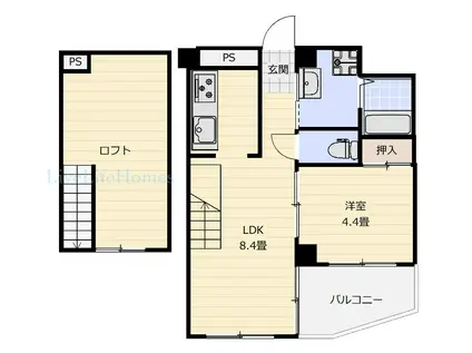 ガーデンヒルズ(1LDK/4階)の間取り写真