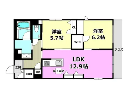 パラッツォ グロリオーサIII(2LDK/1階)の間取り写真