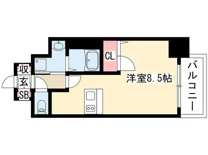 プレサンス丸の内レジデンスII(1K/9階)の間取り写真