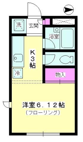ボヌール茅ヶ崎(ワンルーム/1階)の間取り写真