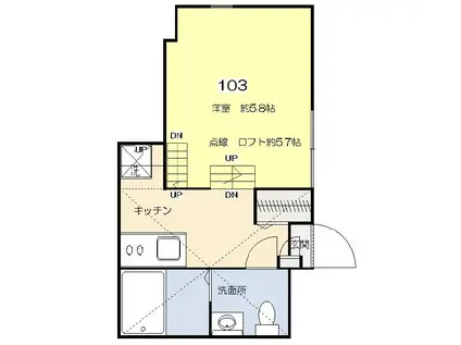 セレーナあらかわ遊園(1K/1階)の間取り写真