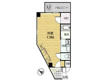 ELEGANTE宝塚(ワンルーム/4階)の間取り写真