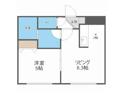 ROSEN18 ローゼン18(1LDK/2階)の間取り写真