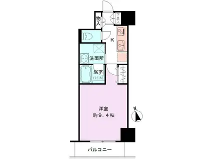 S-FORT新潟本町(1K/9階)の間取り写真