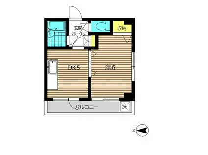 林ビル(1DK/3階)の間取り写真