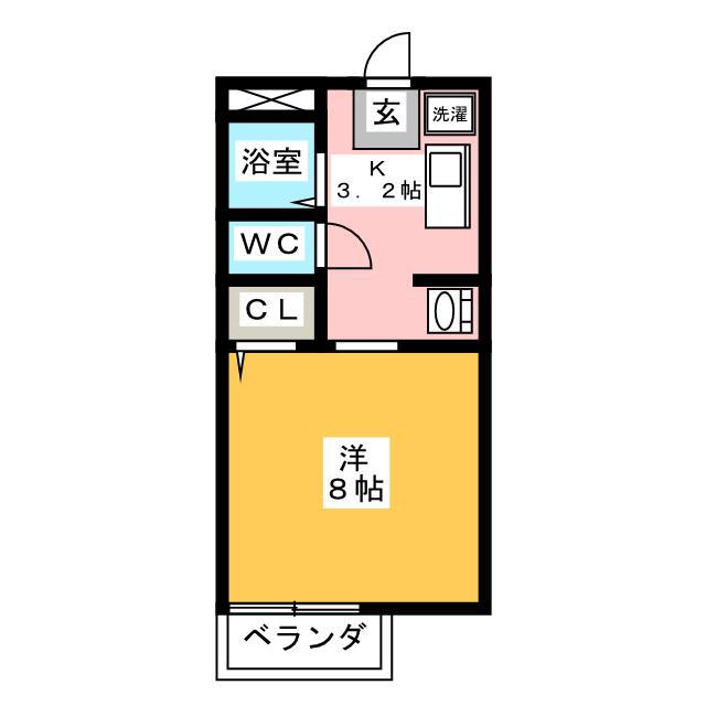ピアコート栗真(1K/1階)の間取り写真