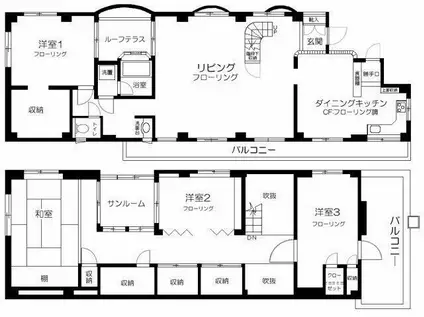 石川ビル(4LDK/4階)の間取り写真