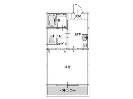 ヴィアーレKITA(1K/2階)の間取り写真