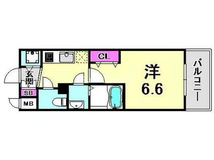 アドバンス神戸プリンスパーク(1K/3階)の間取り写真