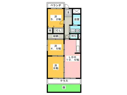 メゾンプルミエ(3LDK/1階)の間取り写真